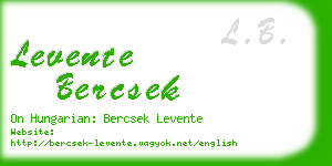 levente bercsek business card